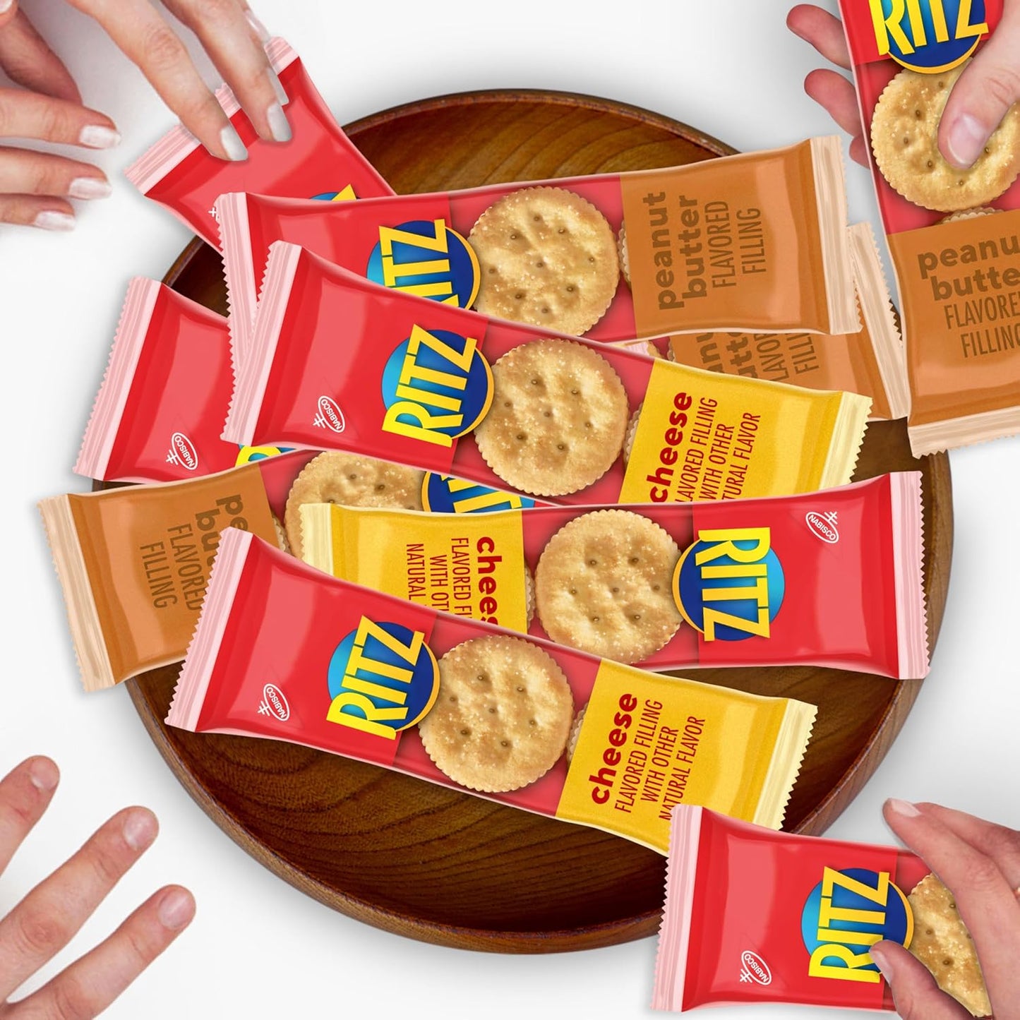 RITZ Peanut Butter and Cheese Sandwich Crackers Variety Pack – Pre-Portioned School Lunch Snack for Kids Lunchboxes