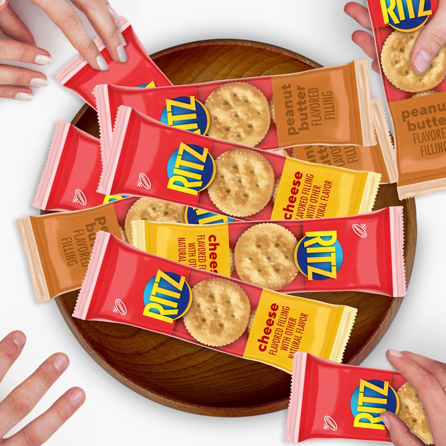RITZ Peanut Butter and Cheese Sandwich Crackers Variety Pack – Pre-Portioned School Lunch Snack for Kids Lunchboxes
