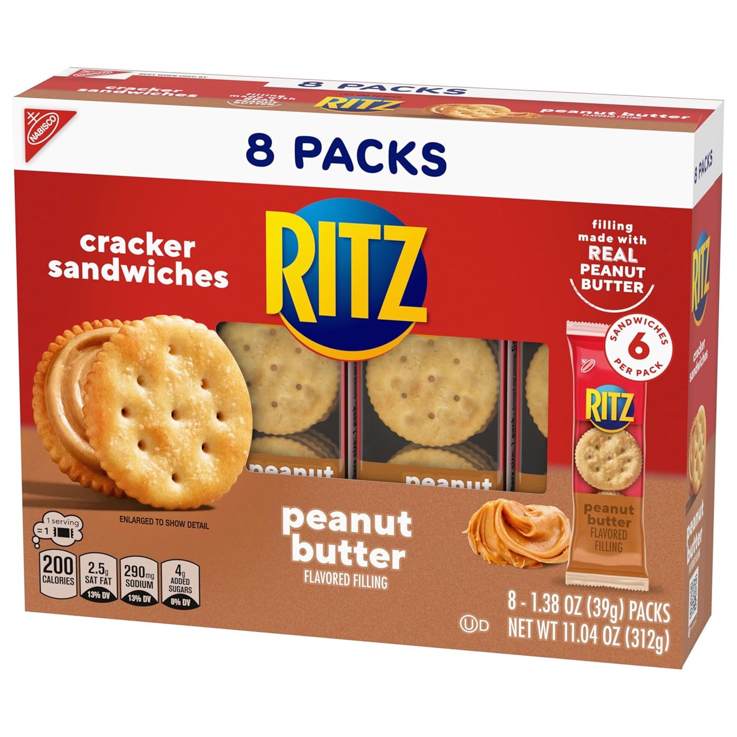 RITZ Peanut Butter Sandwich Crackers – Hiking and Camping Snacks for Backpacks and Trail Pits