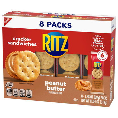 RITZ Peanut Butter Sandwich Crackers – Kids' Lunch Box Snack Packs for School and After-School Care