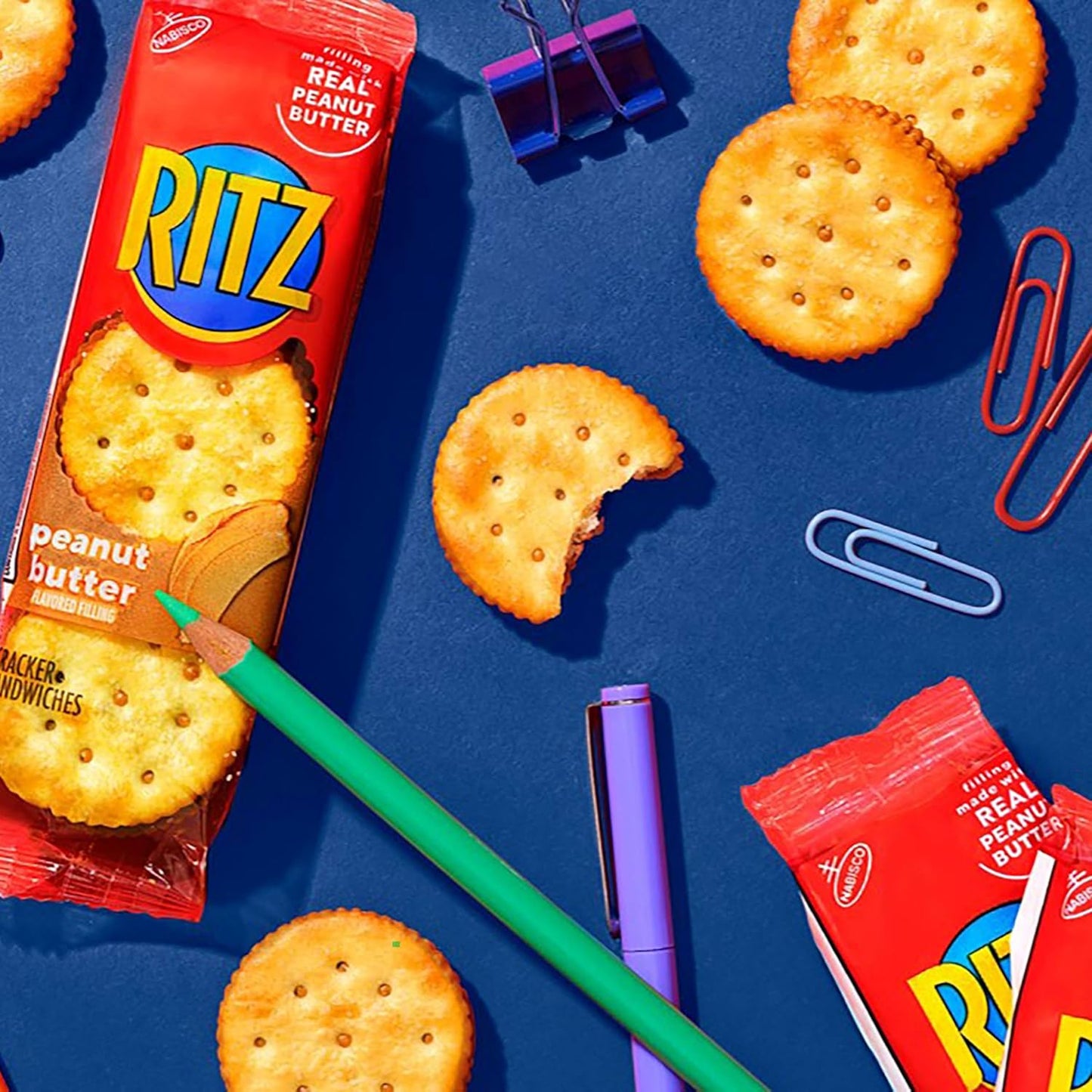RITZ Peanut Butter Sandwich Crackers – Kids' Lunch Box Snack Packs for School and After-School Care