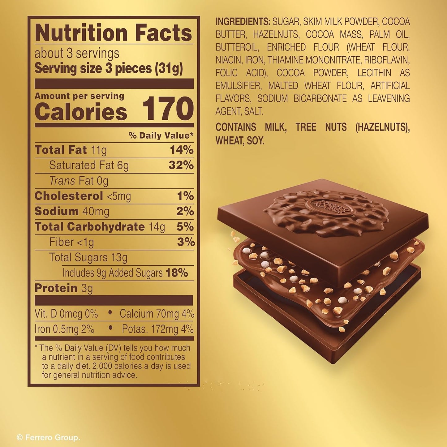 roasted whole hazelnut center wrapped in smooth milk chocolate shell