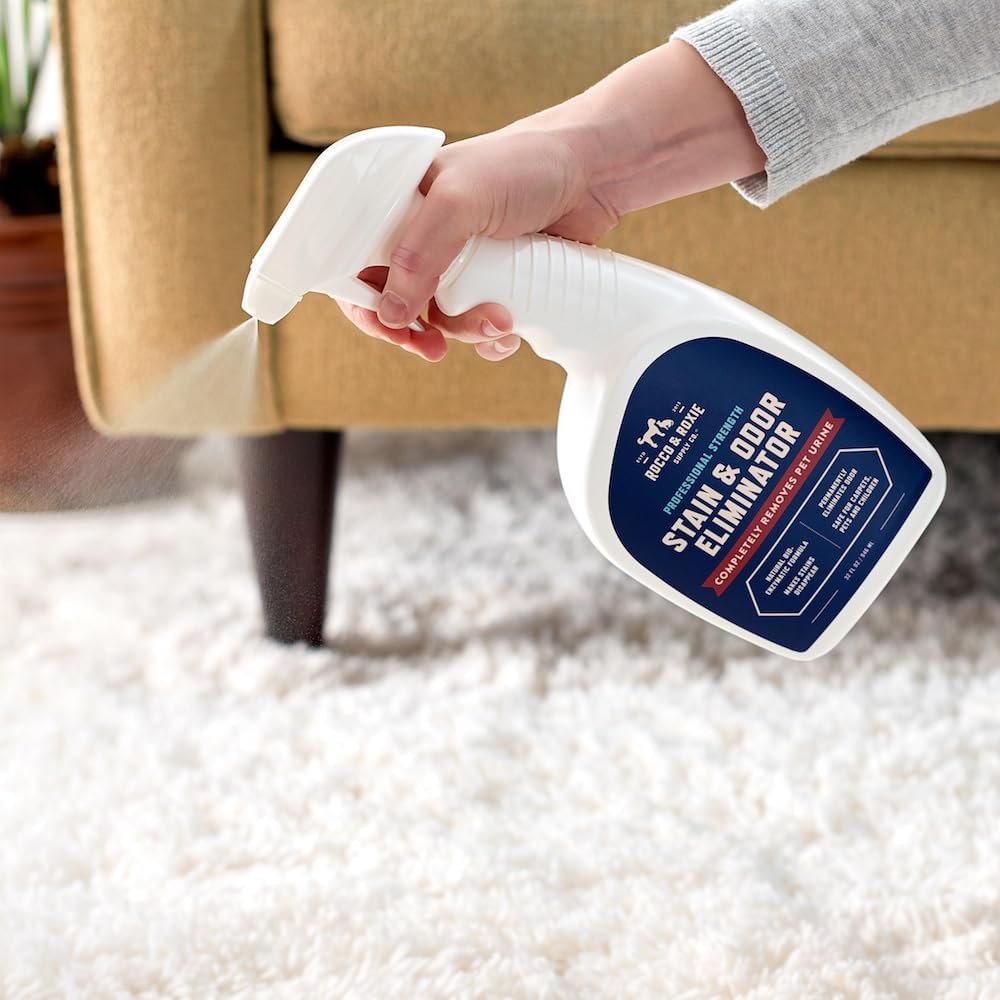 Rocco & Roxie Supply Co. Stain & Strong Odor Eliminator – Versatile Cleaner for Kennels, Vehicles, and Camping Gear