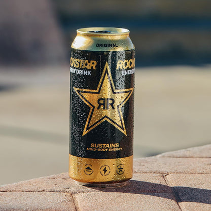 Rockstar Original Energy 16oz 12pk – Stocking Stuffer Gift for Gamers, Bulk Caffeine Pick-Me-Up