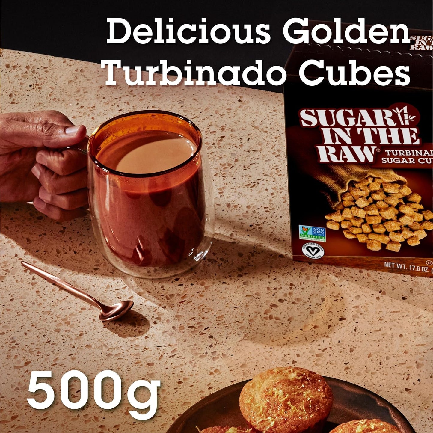 rough-cut cube form, each equivalent to 1 teaspoon of refined sugar
