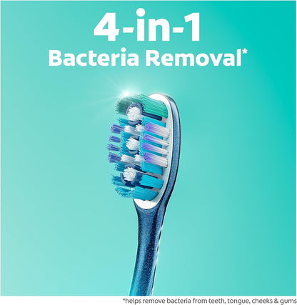 round toothbrush head shaped to access hard-to-reach areas of the mouth