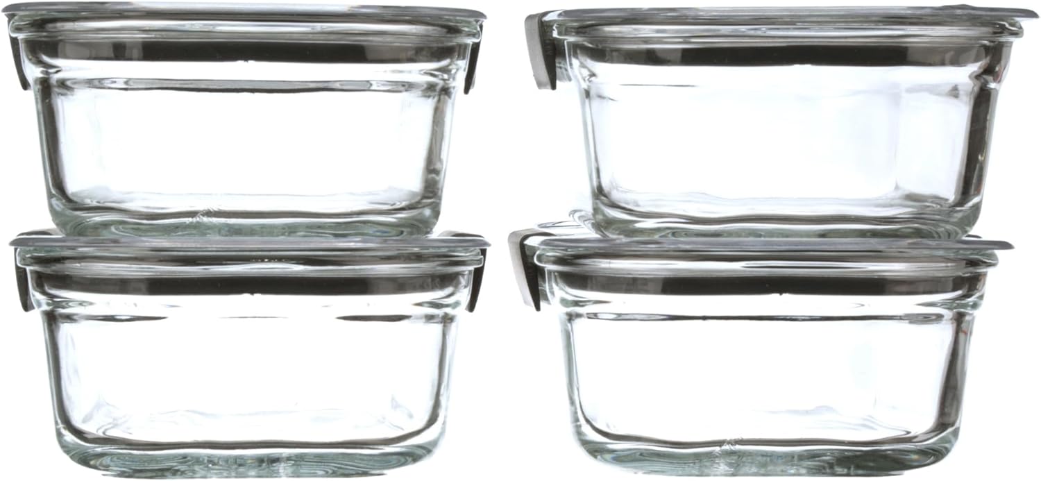 Rubbermaid Brilliance Glass Containers – Clean Eating Made Simple, Stain-Resistant Lids