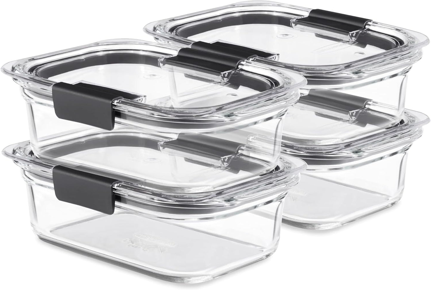 Rubbermaid Brilliance Glass Containers – Clean Eating Made Simple, Stain-Resistant Lids