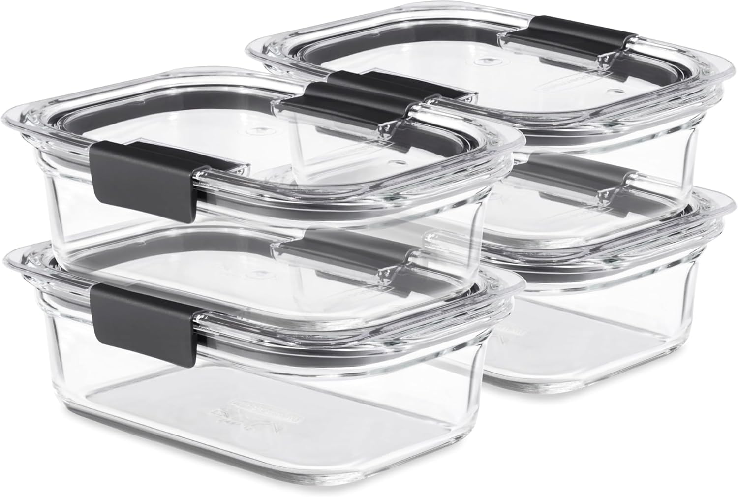 Rubbermaid Brilliance Glass Containers – Clean Eating Made Simple, Stain-Resistant Lids