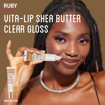 Ruby Kisses Broadway Vita-Lip Clear Lip Gloss – Clutter-Free Lip Care Solution with Effortless High-Shine Finish, Compact 10 Pack