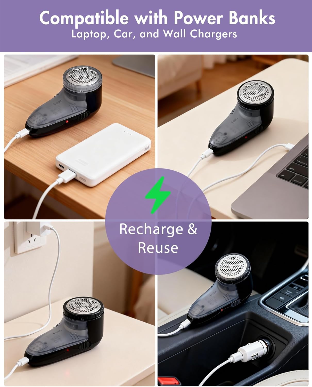 Ruidla Rechargeable Lint Shaver – Clutter-Free Sweater Care in a 7-Ounce Form
