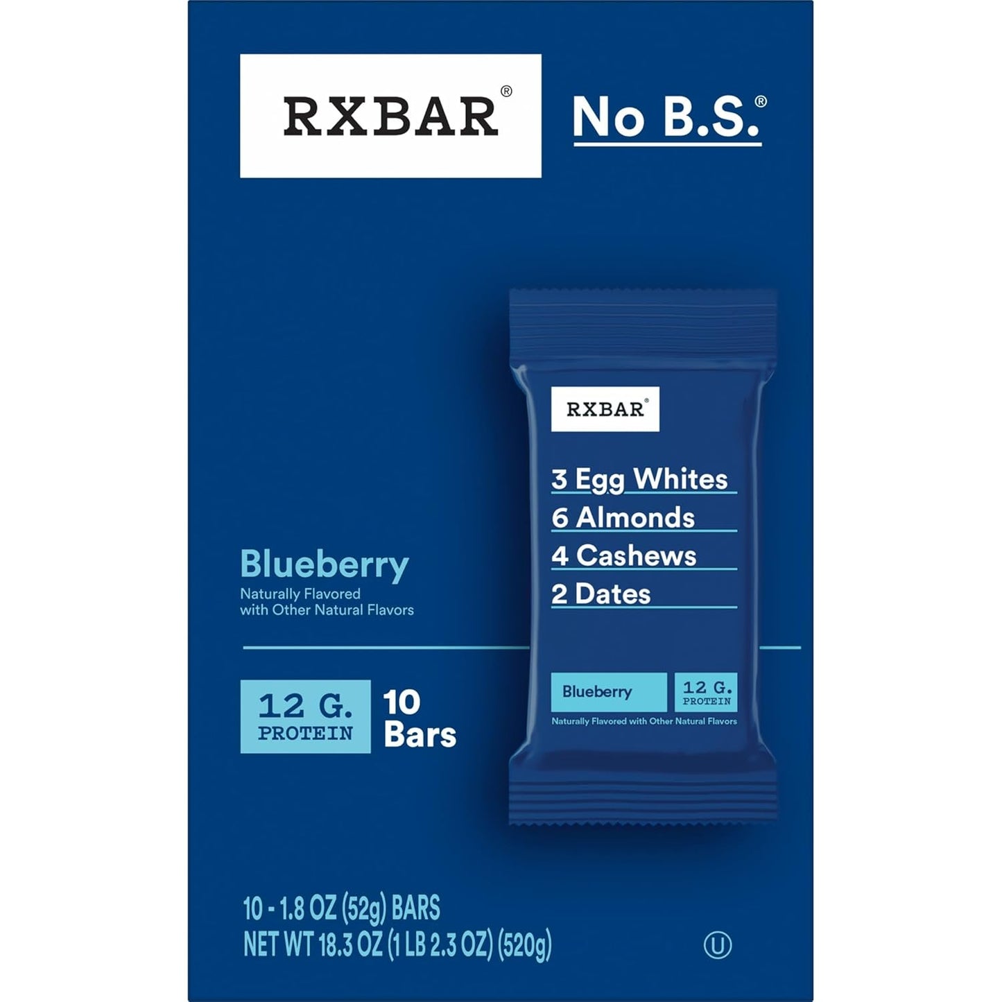 RXBAR Blueberry Protein Bar – Mindful Snack for Self-Care Routines, Whole-Food Energy Boost
