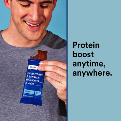 RXBAR Blueberry Protein Bar – Simple Six-Ingredient Snack for Clean Pantry Living, 10 Count