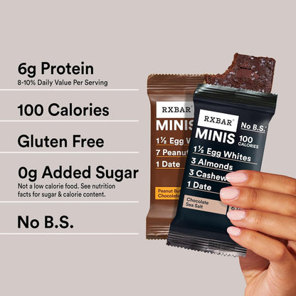 RXBAR Minis Protein Bars – Clean-Ingredient Wellness Snack for Mindful Midday Cravings, 16-Count Variety Pack