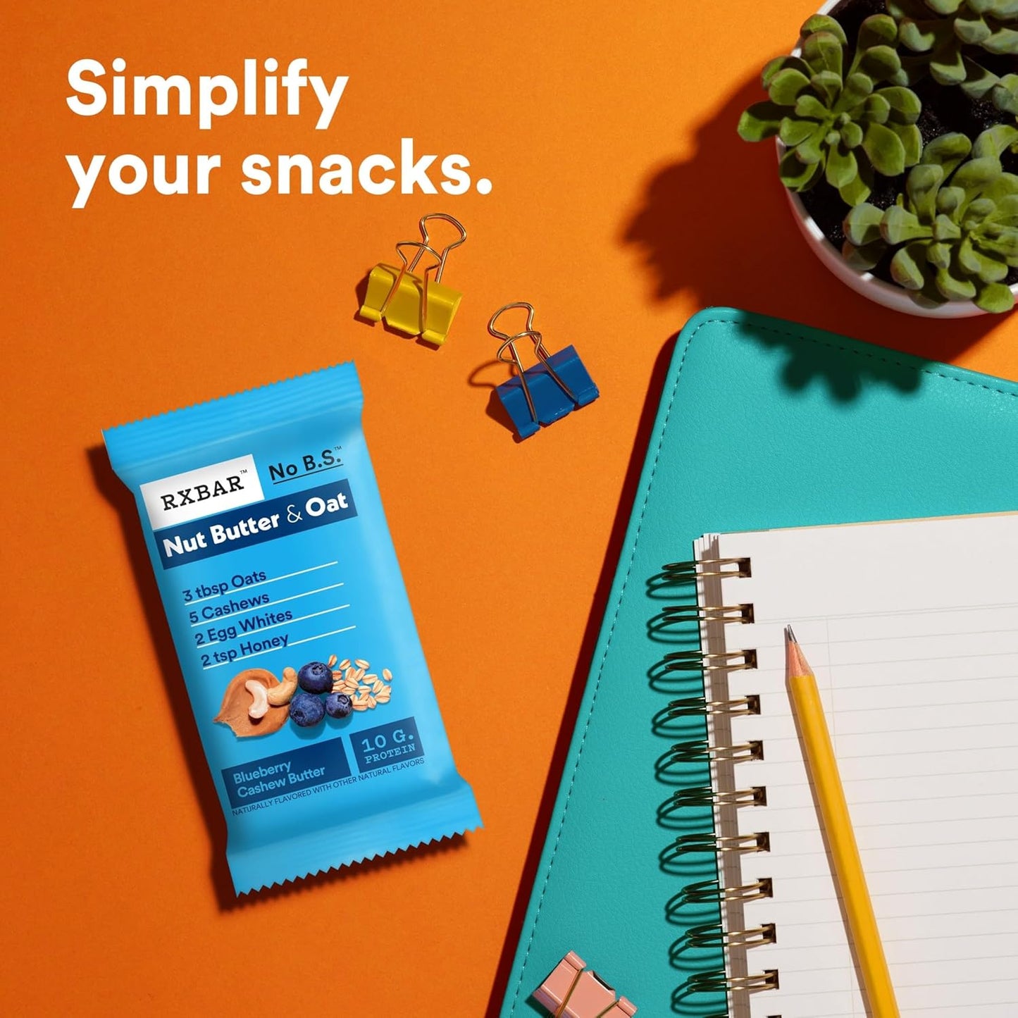 RXBAR Nut Butter and Oat Protein Bars – Clean Whole-Food Snack for Mindful Wellness Routines, Real Blueberry Cashew Flavor
