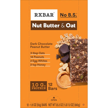 RXBAR Nut Butter and Oat Protein Bars – Mindful Post-Workout Recovery Snack for Gym Bag