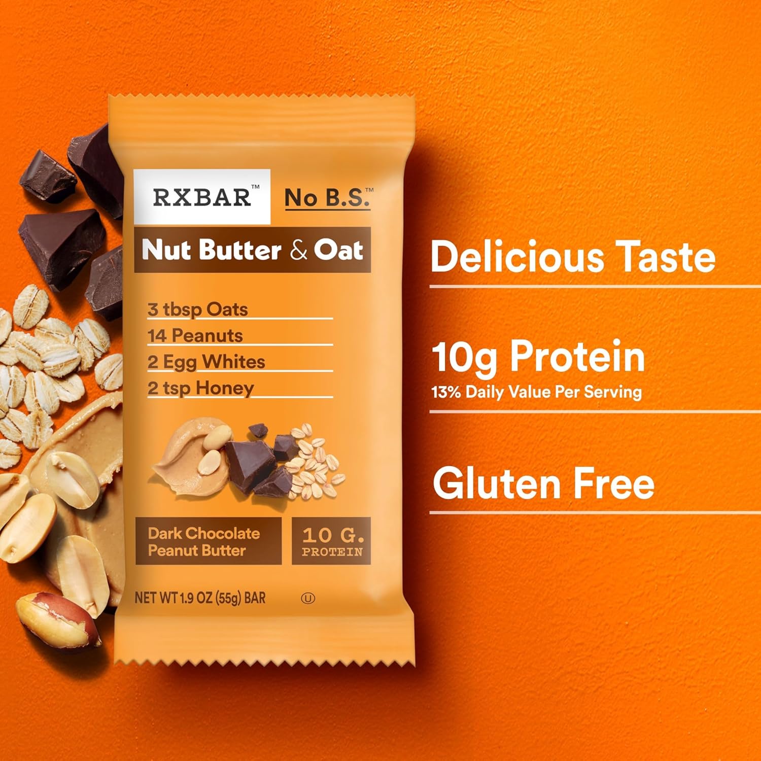 RXBAR Nut Butter and Oat Protein Bars – Mindful Post-Workout Recovery Snack for Gym Bag