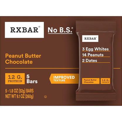 RXBAR Peanut Butter Chocolate Protein Bar – Durable Gym Bag Snack for Post-Workout Recovery