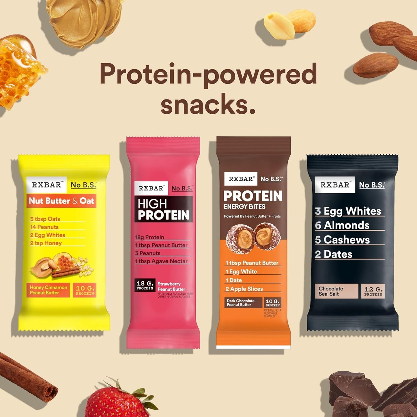 RXBAR Protein Energy Bites for Home Office Focus, Dark Chocolate Peanut Butter Desk Drawer Snack to Beat the 3pm Slump