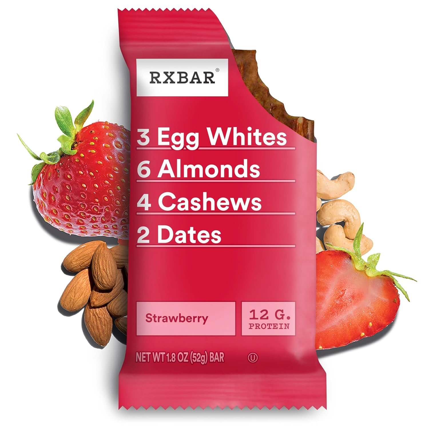 RXBAR Strawberry Protein Bars – Five-Ingredient Snack for Intentional Living, Bulk 30-Count Box