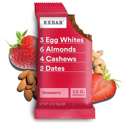 RXBAR Strawberry Protein Bars – Five-Ingredient Snack for Intentional Living, Bulk 30-Count Box