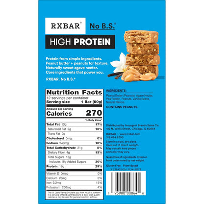 RXBAR Vanilla Peanut Butter Protein Bar – Portable Vegan Fuel for Camping and Backpacking