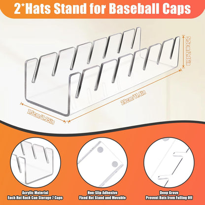 SarfYounG Clear Cap Holder Rack – Living Room Shelf Decor That Showcases Up to 14 Hats