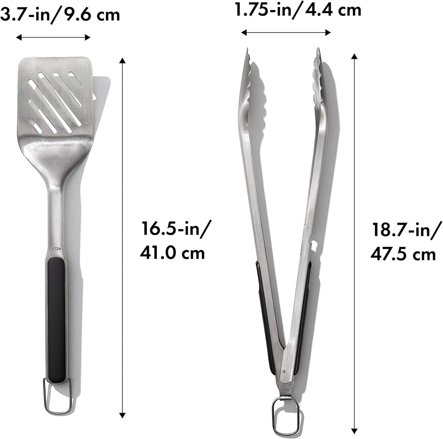 scalloped-edge tongs for a secure grip on slippery or delicate foods
