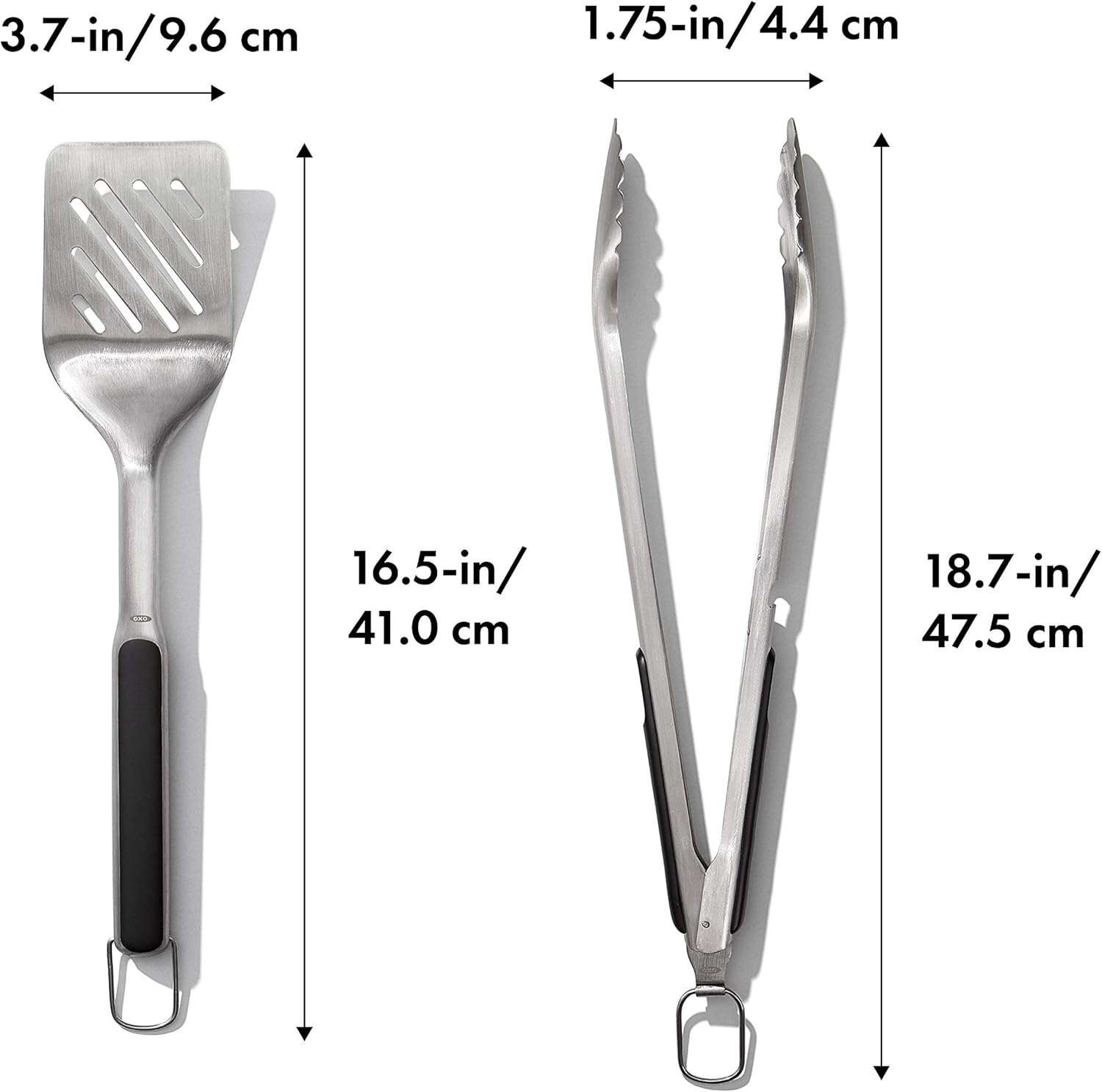 scalloped-edge tongs for a secure grip on slippery or delicate foods