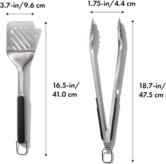 scalloped-edge tongs for a secure grip on slippery or delicate foods