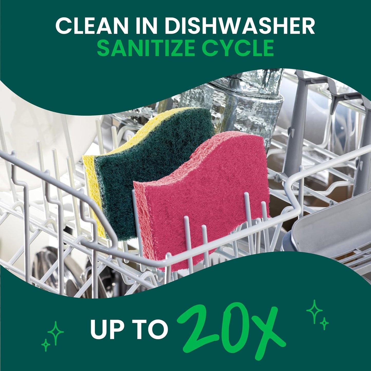 Scotch-Brite Delicate Clean Scrub Sponge – Child-Safe Non-Scratch Sponge for Fine China and Family Kitchens