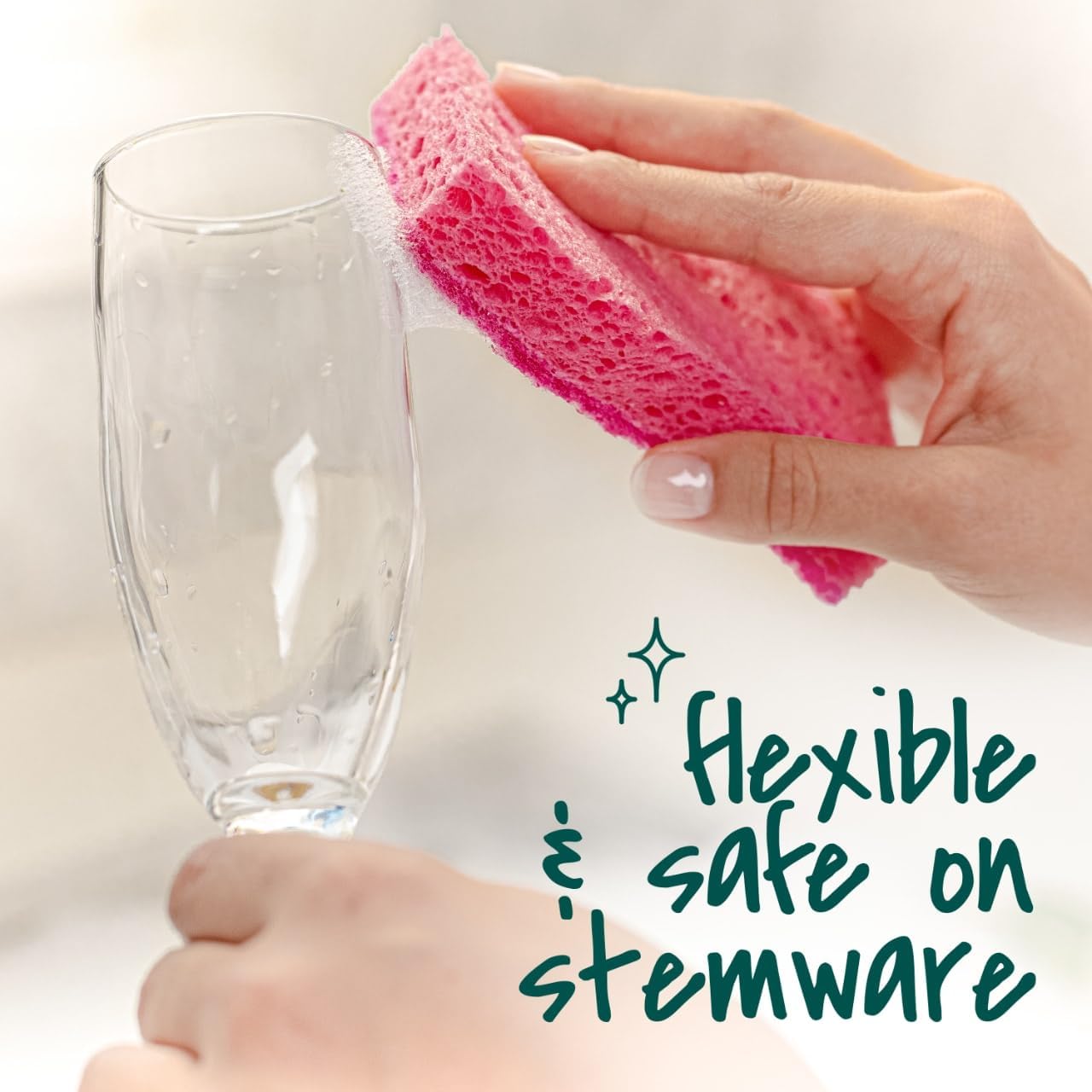 Scotch-Brite Delicate Clean Scrub Sponge – Mindful Dish Care for Porcelain, Stemware, and Self-Care Routines