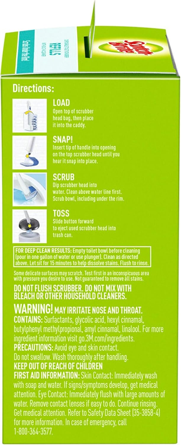 Scotch-Brite Disposable Toilet Scrubber Refills – Bleach-Free Toilet Cleaner Safer Around Kids and Pets