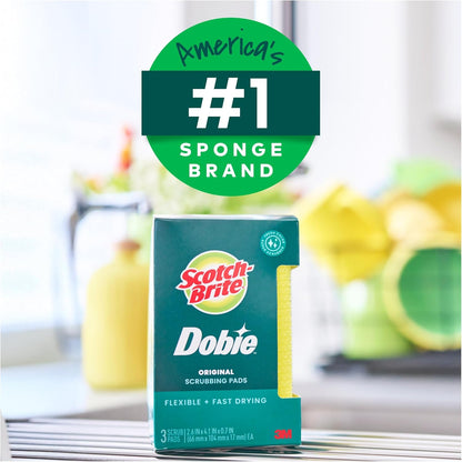 Scotch-Brite Dobie Non-Scratch Scrub Pads Quick Clean Dish and Bathroom Pack for Busy Homes