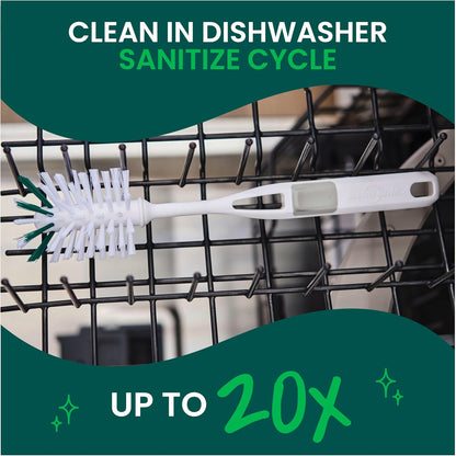 Scotch-Brite Glass and Water Bottle Brush – Self-Care Kitchen Essential for Clean Hydration Vessels, Slim 13-Inch Bottle Cleaner