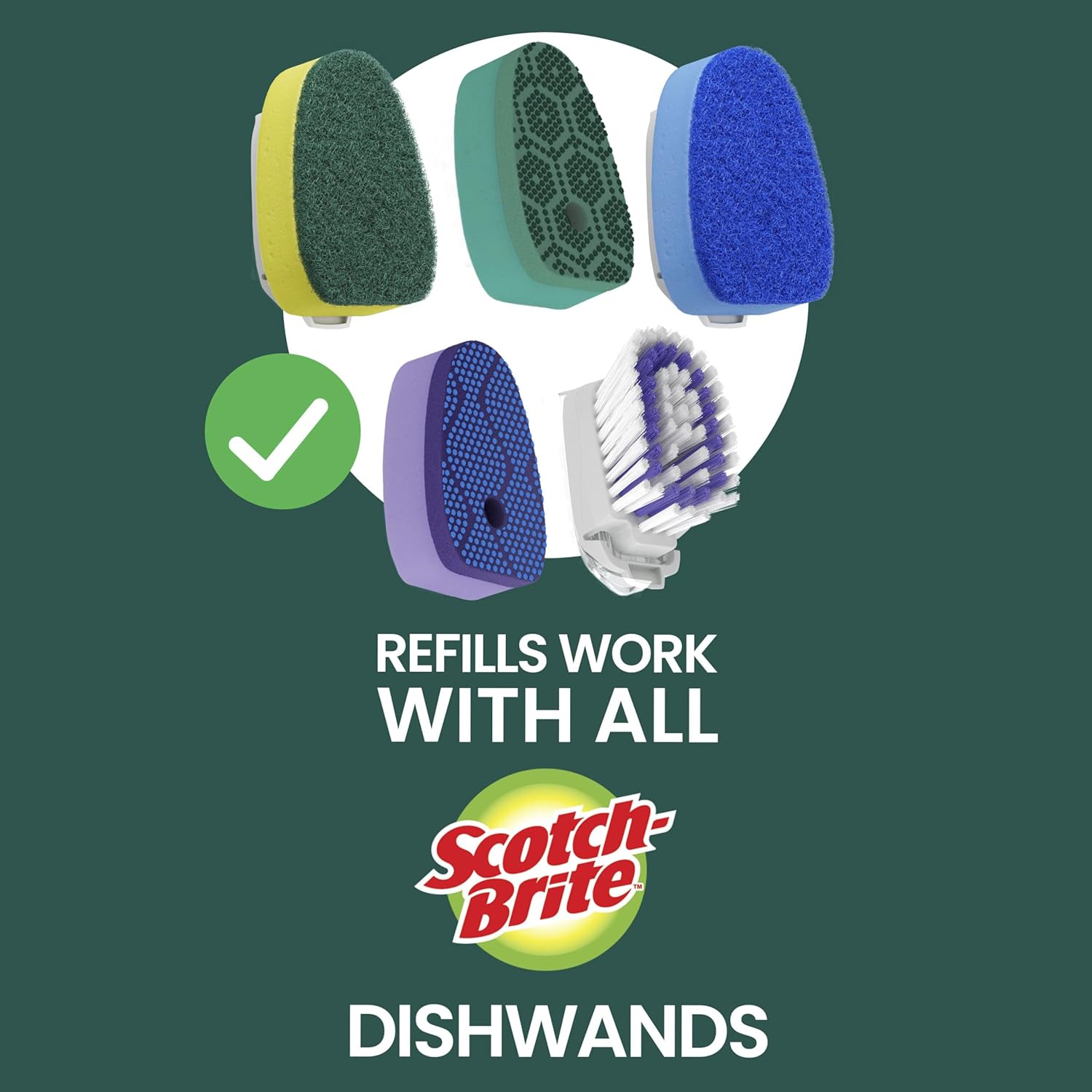 Scotch-Brite Heavy Duty Dishwand Refills – Eco-Friendly Home Kitchen, 10 Refill Heads for Healthy Daily Dishwashing