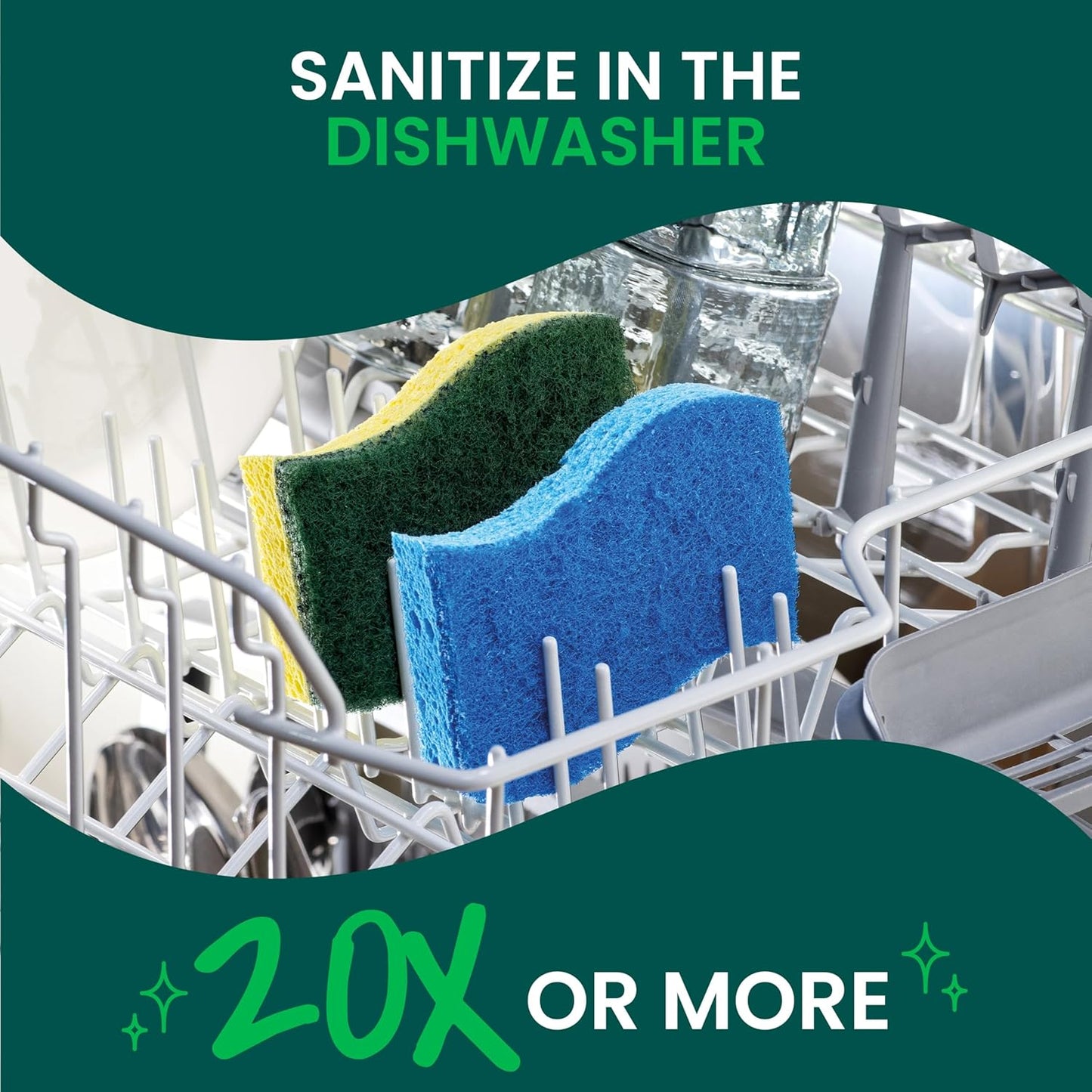 Scotch-Brite Heavy Duty Scrub Sponge – Efficient Kitchen Sponge for Busy Home Cooks Tackling Tough Messes