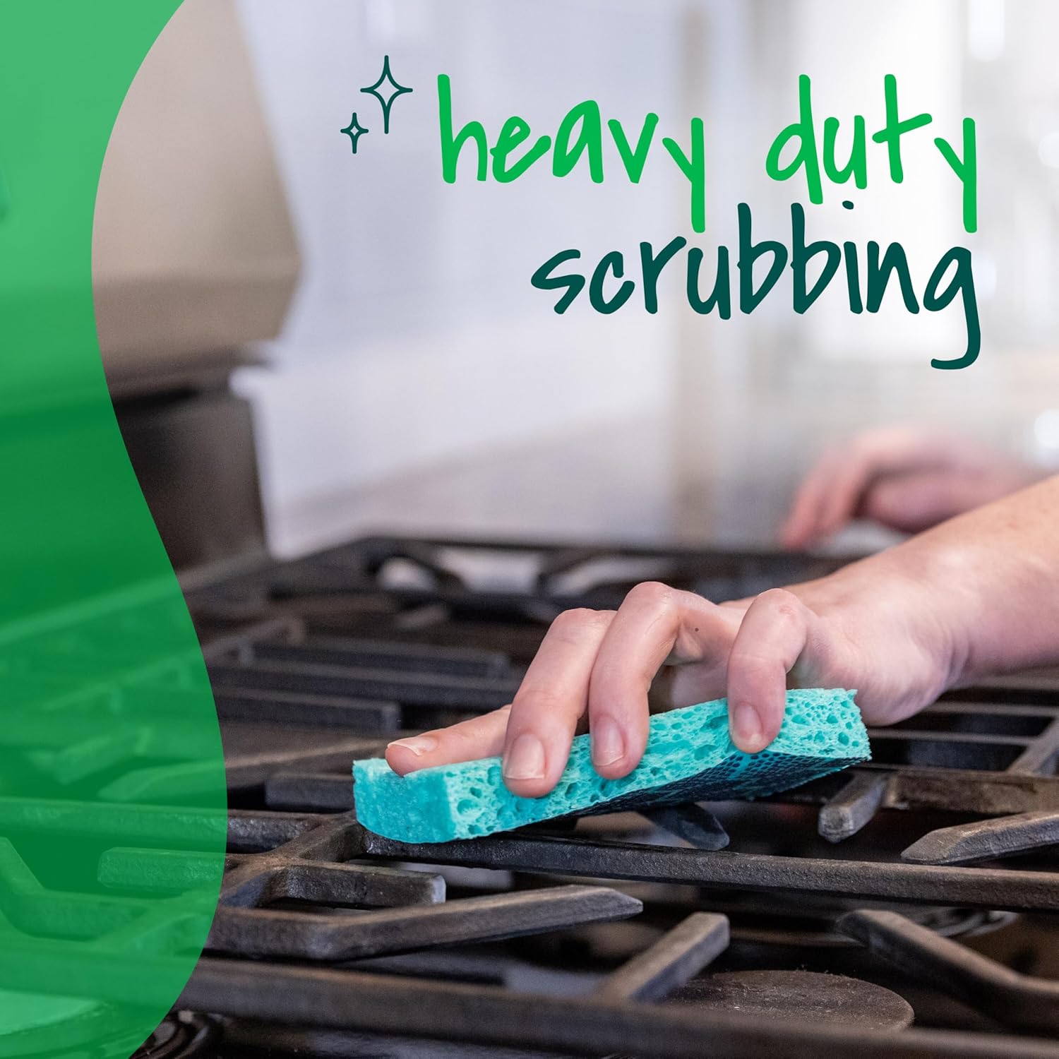 Scotch-Brite Heavy Duty Scrub Sponge for Outdoor Patio and Grill Cleaning, Dishwasher-Safe Multipurpose Scrubber