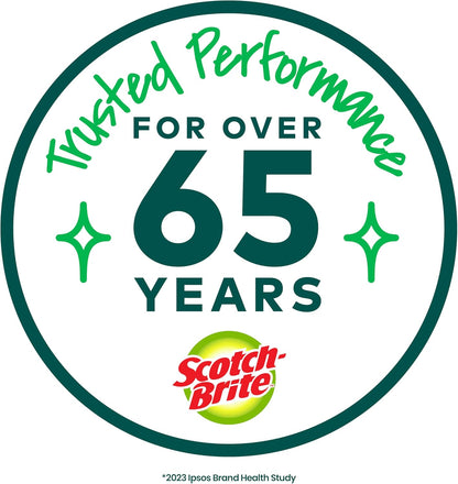 Scotch-Brite Safe Scrub Brush with Antimicrobial Bristles and Built-In Scraper, Keeps Hands Away from Sharp Pan Edges