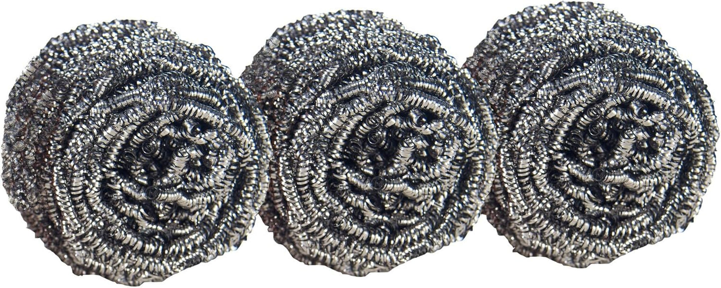 Scotch-Brite Stainless Steel Scrubbers for Backyard Grills and Patio Cookouts, Heavy-Duty Grill Scrubber Pads 16 Pack