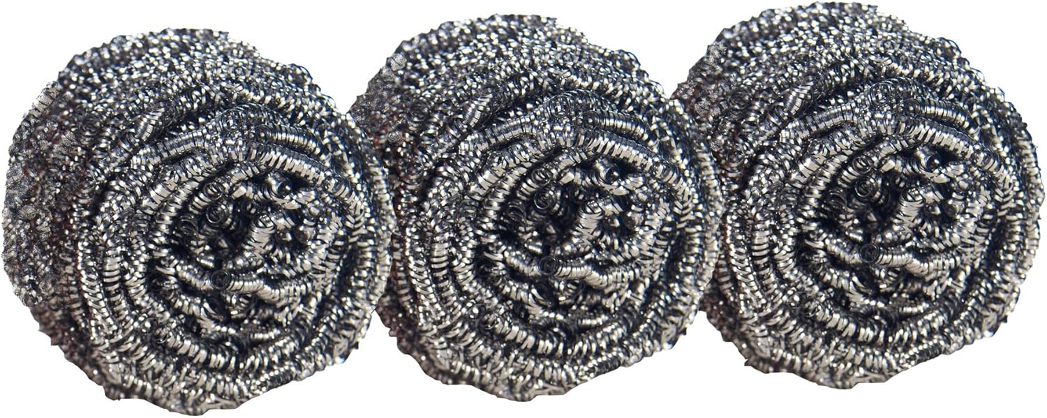 Scotch-Brite Stainless Steel Scrubbers for Backyard Grills and Patio Cookouts, Heavy-Duty Grill Scrubber Pads 16 Pack