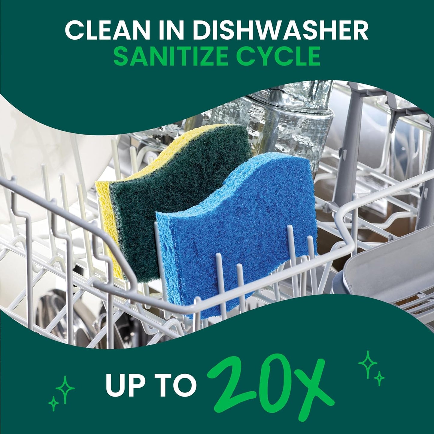 Scotch-Brite Zero Scratch Scrub Sponge – Non-Scratch Dishwashing for Homes with Kids and Pets, Safe Everyday Dish Scrubber