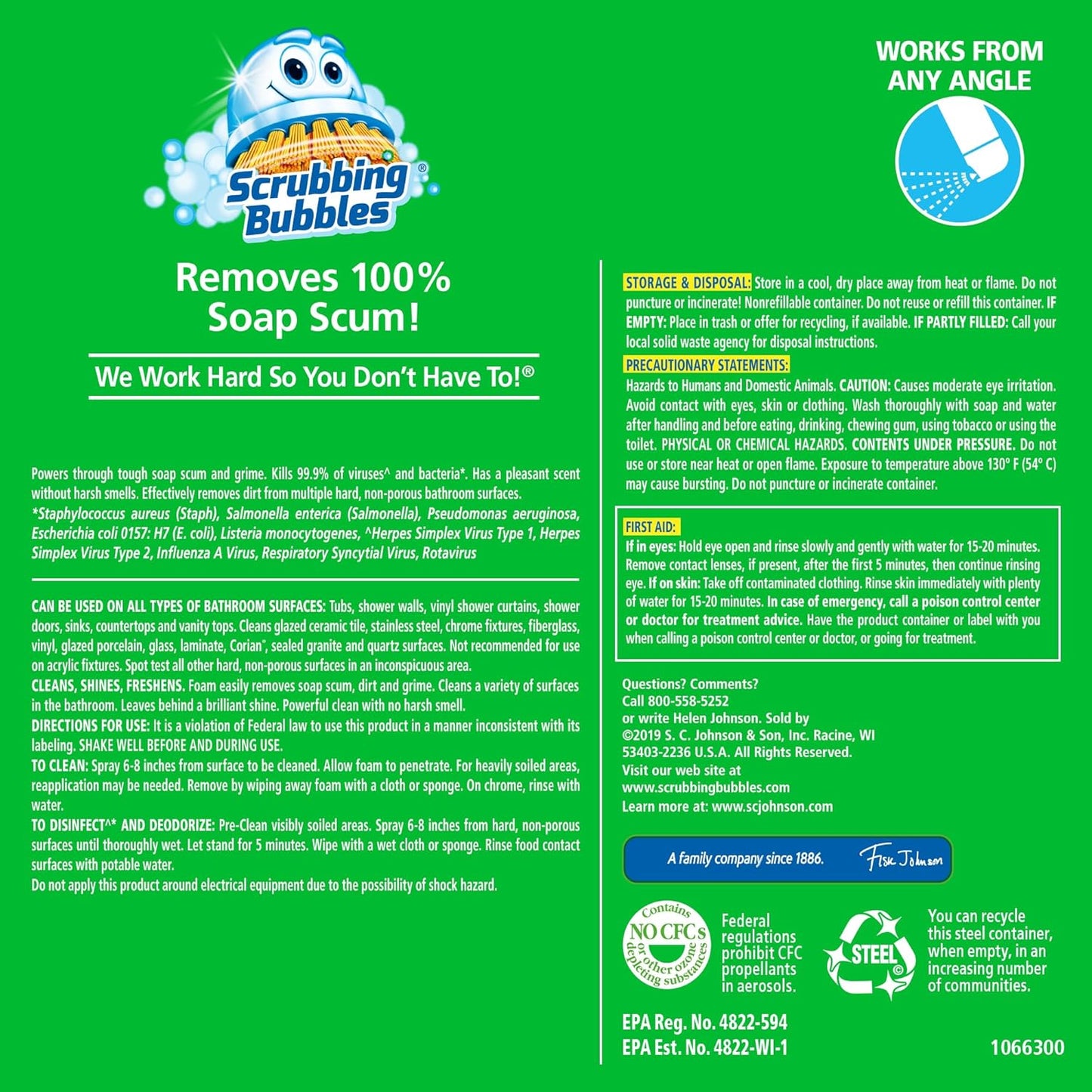 Scrubbing Bubbles Bathroom and Shower Cleaner – Wind-Down Bath Ritual, Foaming Citrus Foam for Tub and Tile