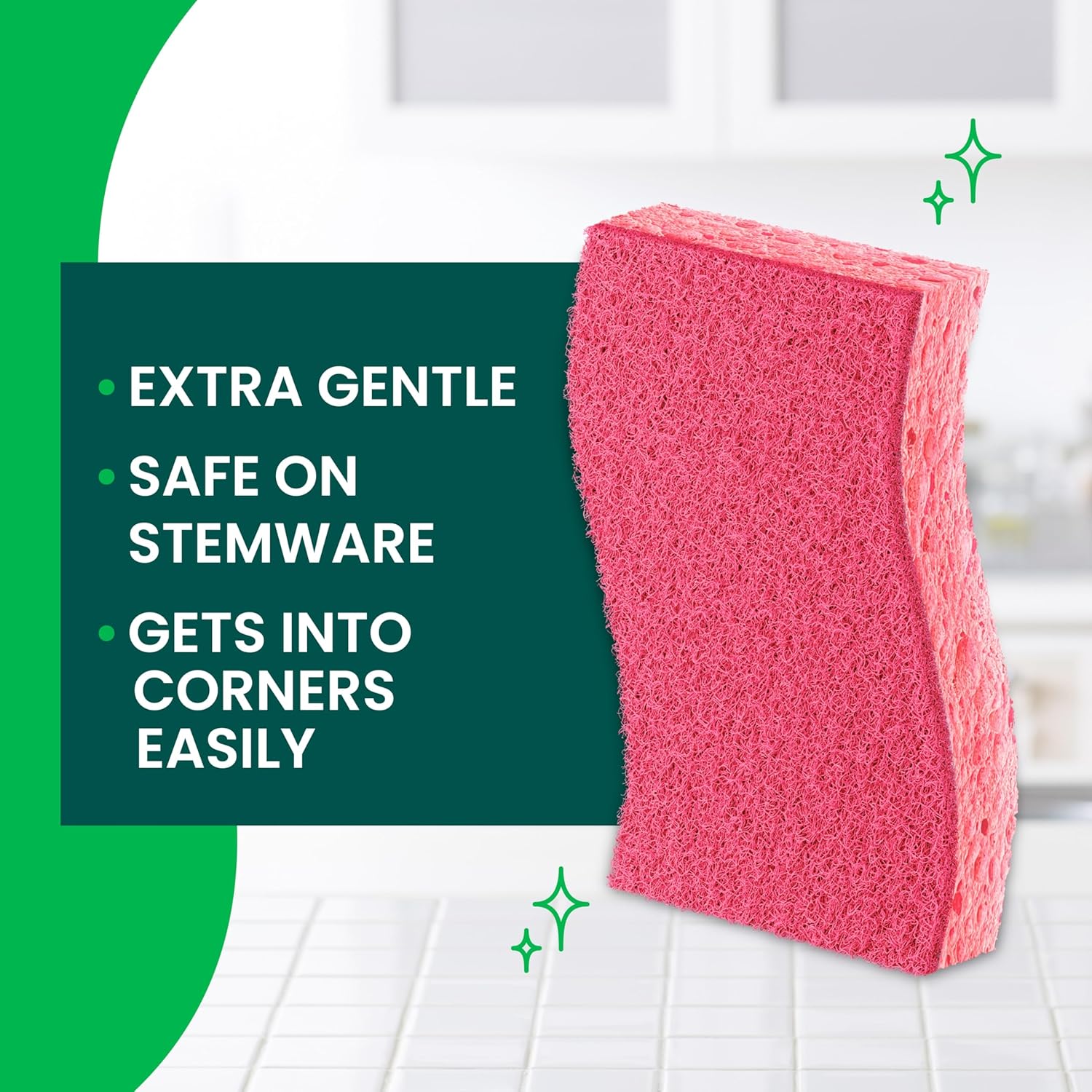 scrubbing fibers made from 100% recycled plastic