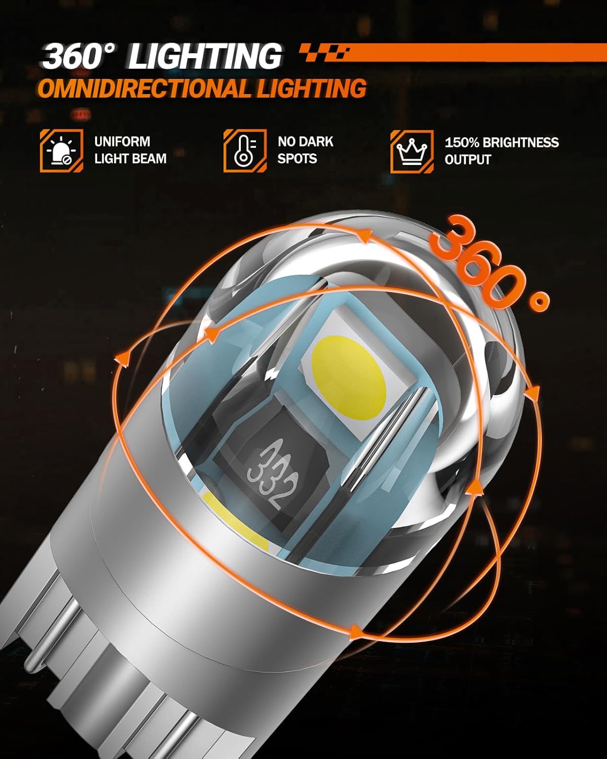 SEALIGHT T10 168 2825 LED Bulb 6000K White – Low-Heat, No-Burn Dome and Trunk Light Upgrade for Family Vehicles