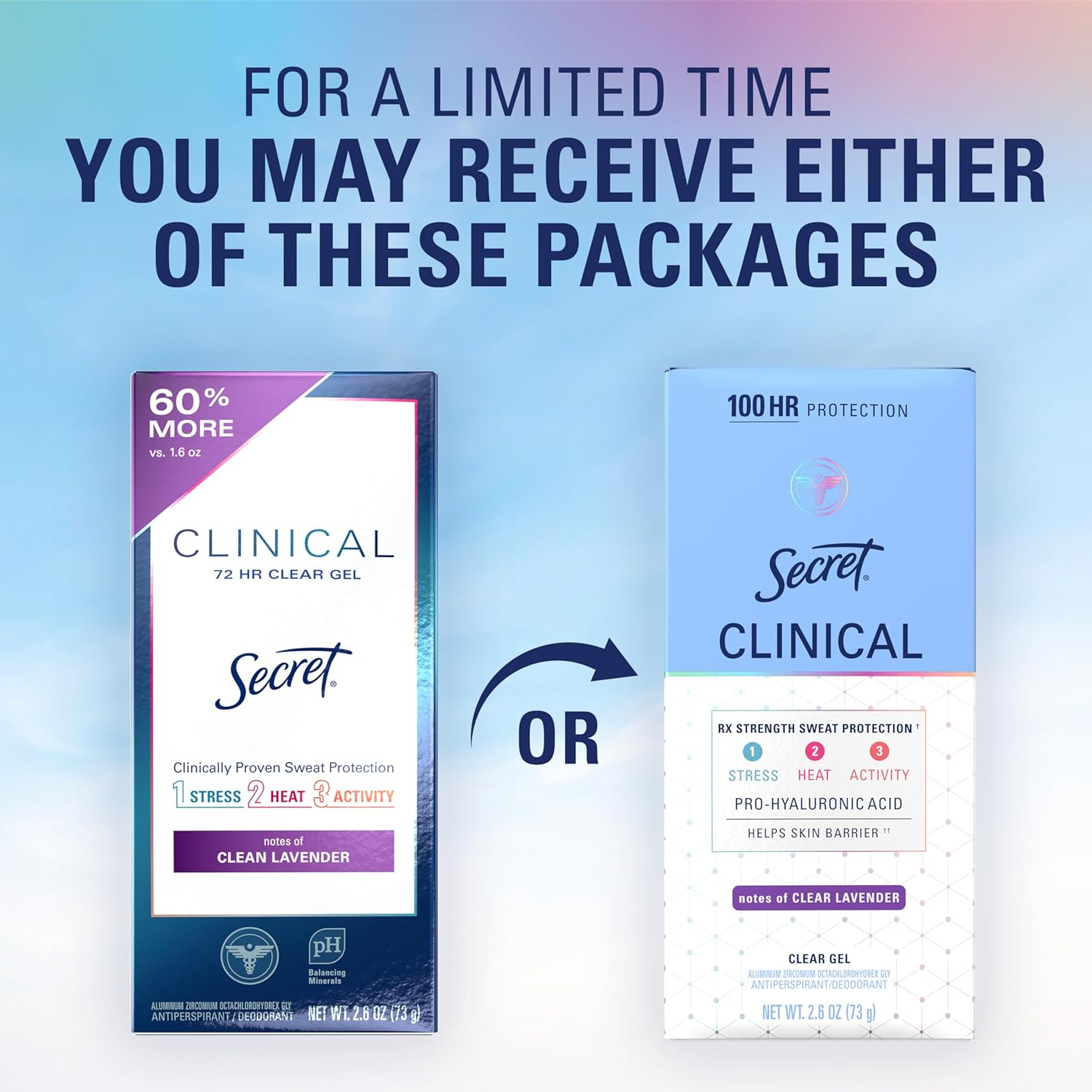 Secret Clinical Strength 100HR Antiperspirant – Stress-Soothing Lavender for Your Daily Self-Care Ritual