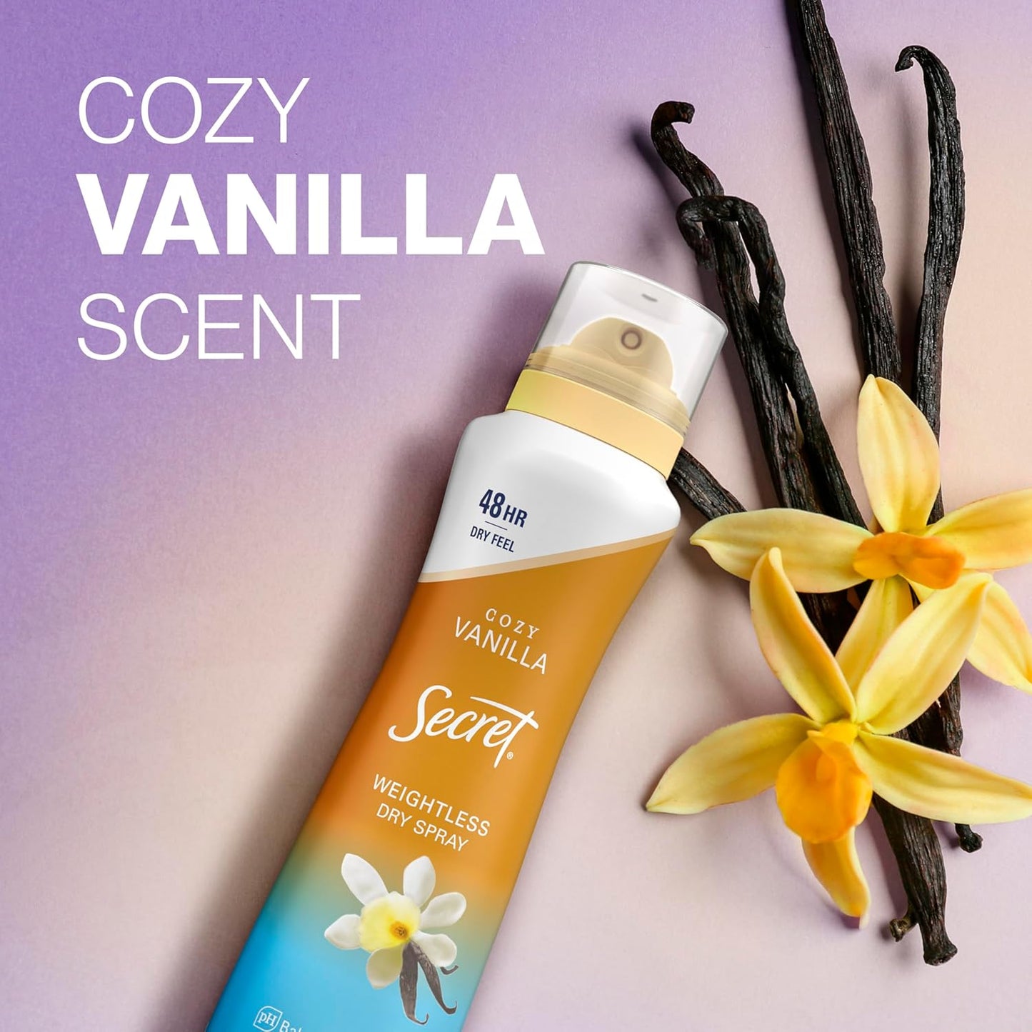 Secret Dry Spray Antiperspirant for Women – 48hr Protection for Post-Workout Cool Down and Mindful Evening Routine