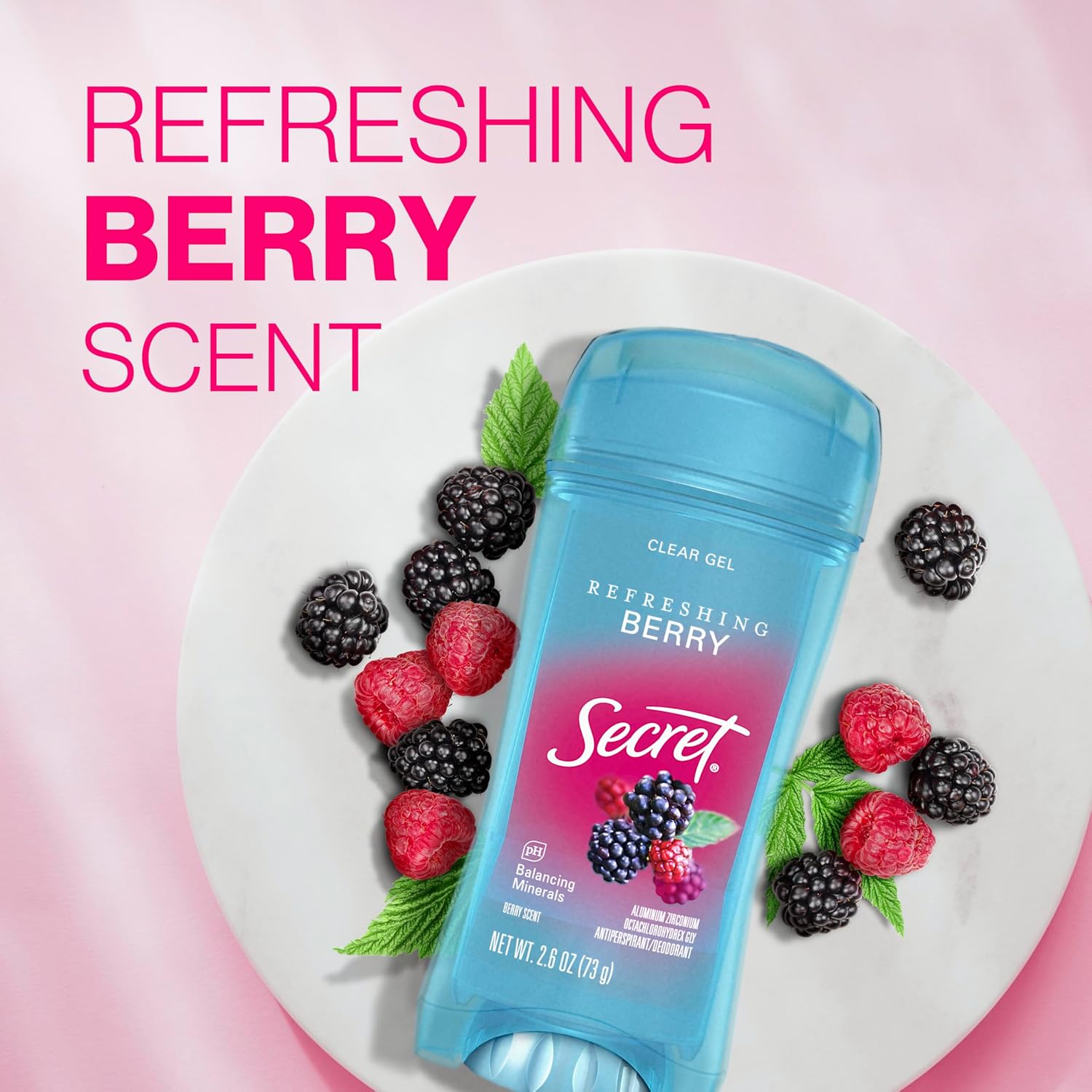 Secret Fresh 72hr Deodorant for Women – Thoughtful Birthday Gift for Her, Refreshing Berry Pack of 2