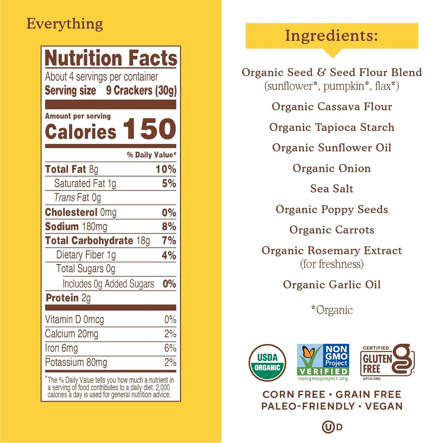 seeded blend of sunflower, pumpkin, and flax seed flours for nutrient density