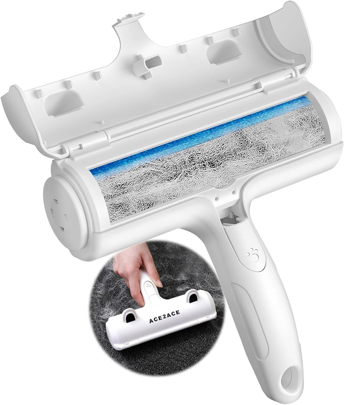 self-cleaning silicone pad mechanism with pinch-and-swing action